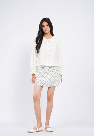 Peterpan Collar Long Sleeve Blouse