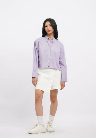 Unfinished Hem Long Sleeve Check Shirt