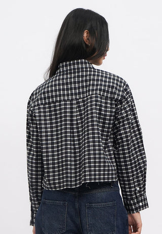 Unfinished Hem Long Sleeve Check Shirt