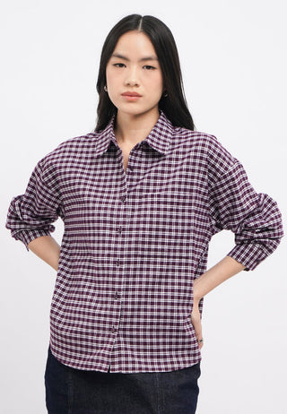 Long Sleeve Textured Checks Shirt