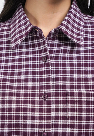 Long Sleeve Textured Checks Shirt