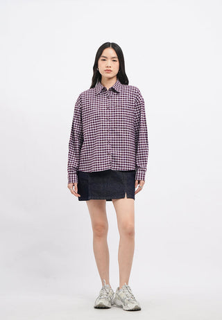 Long Sleeve Textured Checks Shirt