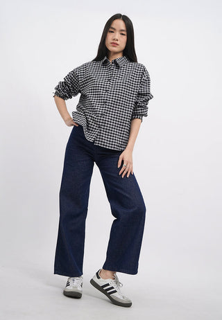 Long Sleeve Textured Checks Shirt