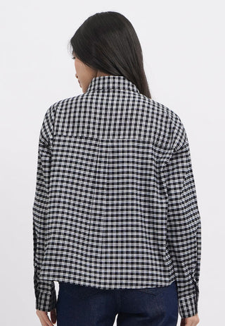 Long Sleeve Textured Checks Shirt