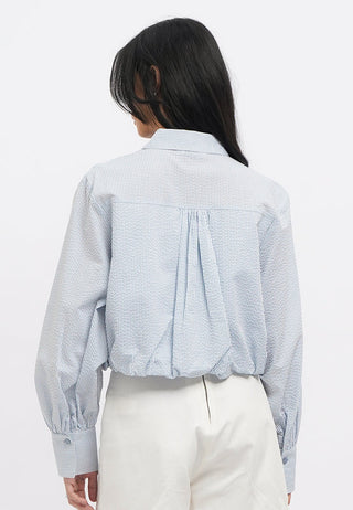 Puff Hem Loose Shirt with Pocket