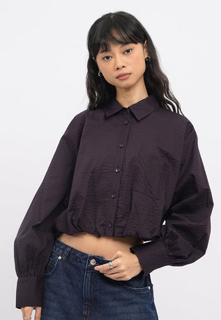 Puff Hem Loose Shirt with Pocket