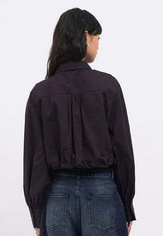 Puff Hem Loose Shirt with Pocket