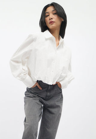Puff Hem Loose Shirt with Pocket