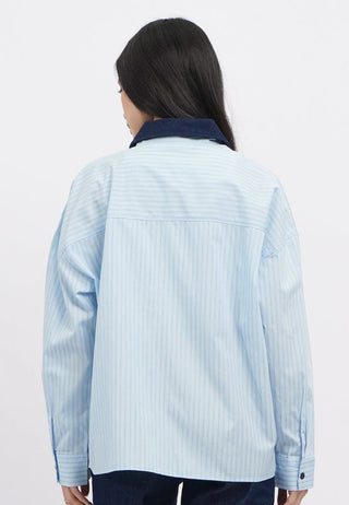 Long Sleeve Stripes Embroidery Shirt