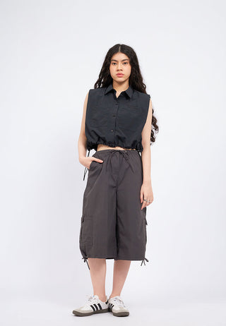 Drawstring Details Bermuda Pants