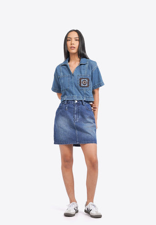 Pocket Crop Denim Shirt