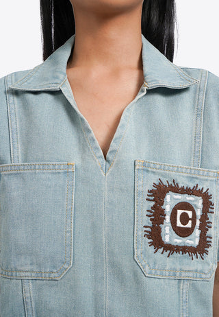 Pocket Crop Denim Shirt