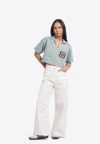 Pocket Crop Denim Shirt