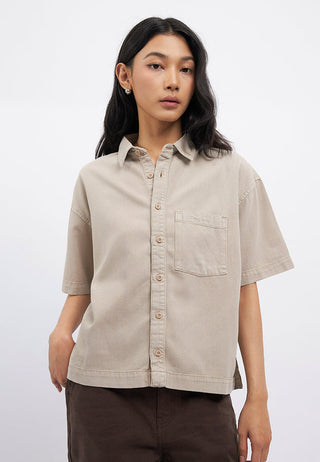 Short Sleeve Washed Twill Shirt