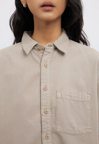 Short Sleeve Washed Twill Shirt