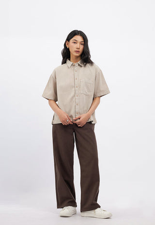 Short Sleeve Washed Twill Shirt