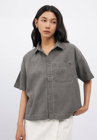 Short Sleeve Washed Twill Shirt