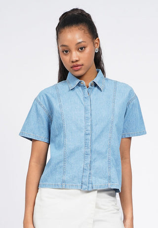Contrast Stitch Chambray Shirt