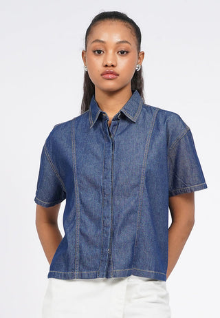 Contrast Stitch Chambray Shirt