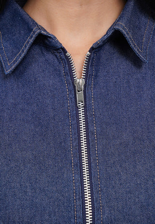 Zipped Up Denim Shirt