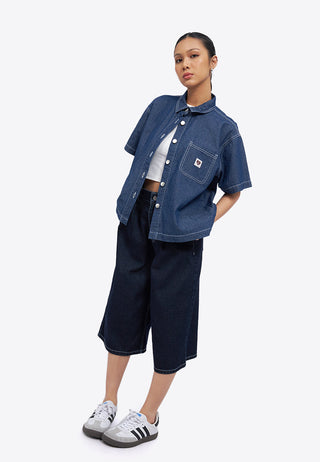 Oversized Denim Shirt with Pocket