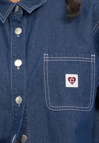Oversized Denim Shirt with Pocket