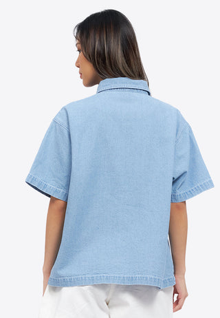Oversized Denim Shirt with Pocket