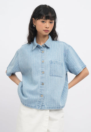 Stripes Denim Shirt with Pocket