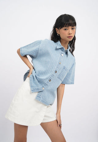 Stripes Denim Shirt with Pocket
