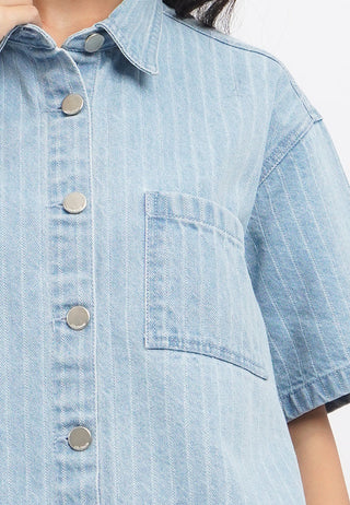 Stripes Denim Shirt with Pocket