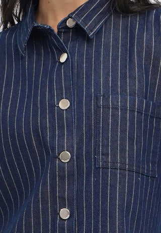 Stripes Denim Shirt with Pocket