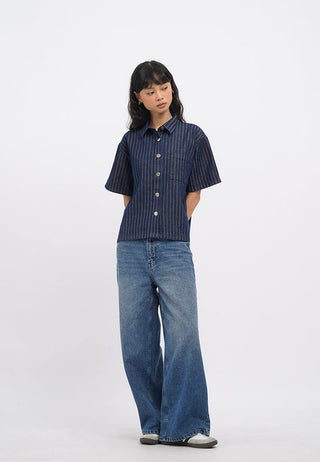 Stripes Denim Shirt with Pocket