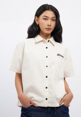 Oversized Short Sleeve Twill Shirt