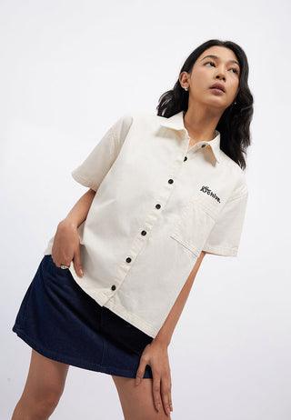 Oversized Short Sleeve Twill Shirt