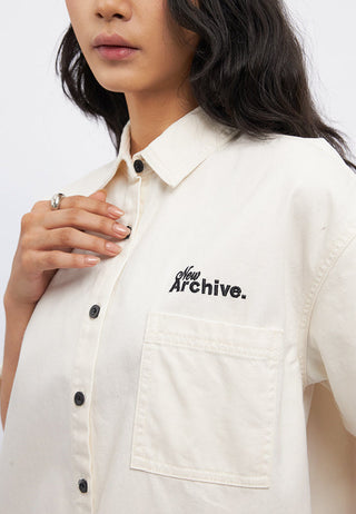 Oversized Short Sleeve Twill Shirt