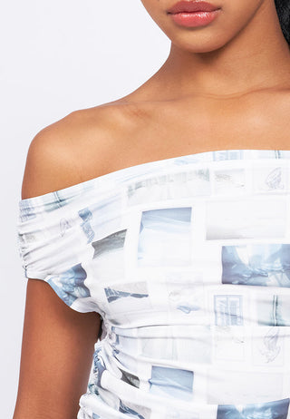 Off Shoulder Printed Top