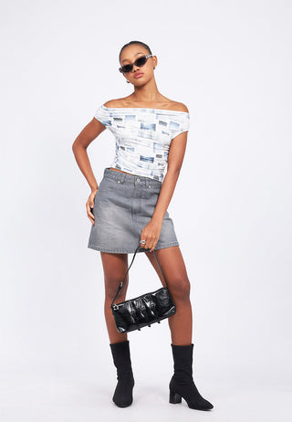 Off Shoulder Printed Top