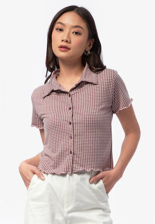 Checkered Short Sleeve Top