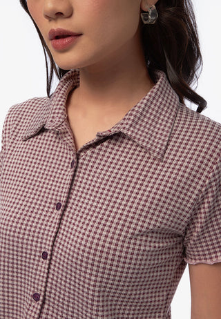 Checkered Short Sleeve Top