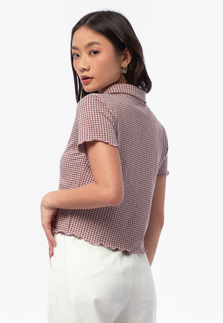 Checkered Short Sleeve Top