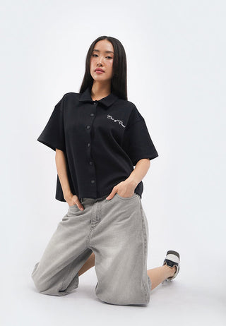 Oversized Short Sleeve Knit Shirt