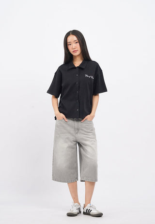 Oversized Short Sleeve Knit Shirt