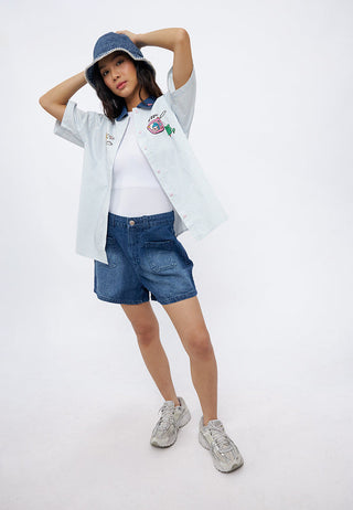 Colorbox x Liunic Contrast Collar Stripes Shirt