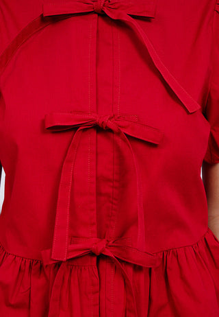 Puff Sleeve Blouse with Front Tie