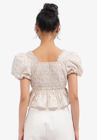 Printed Puff Sleeve Blouse