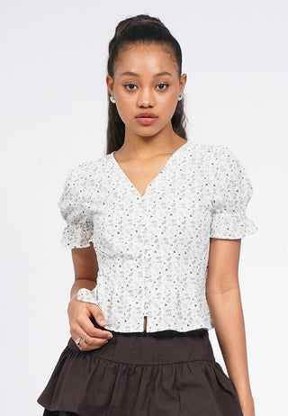 Floral Printed Puff Sleeve Blouse