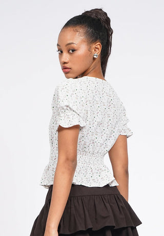 Floral Printed Puff Sleeve Blouse