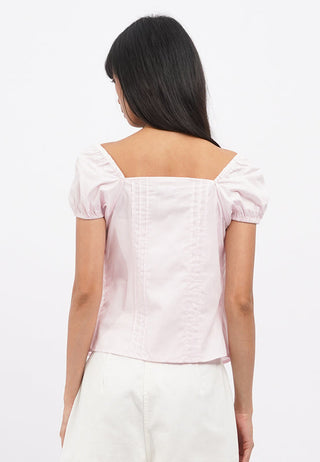 Double Layer Puff Sleeves Top