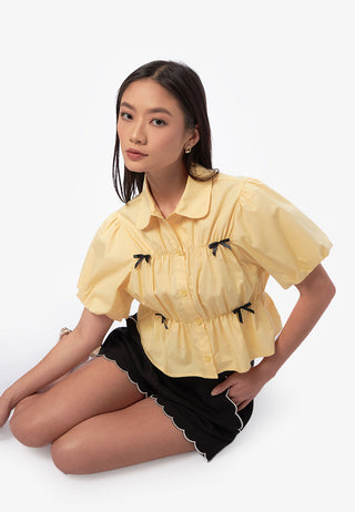 Ribbon Short Sleeve Blouse