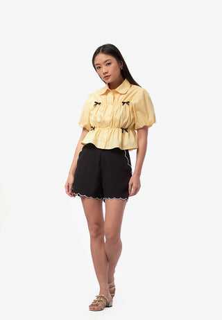 Ribbon Short Sleeve Blouse